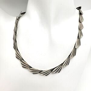 1930s Sterling Silver Deco Necklace 925 Moser Pfeil Germany Wing Fan Link 22g MP